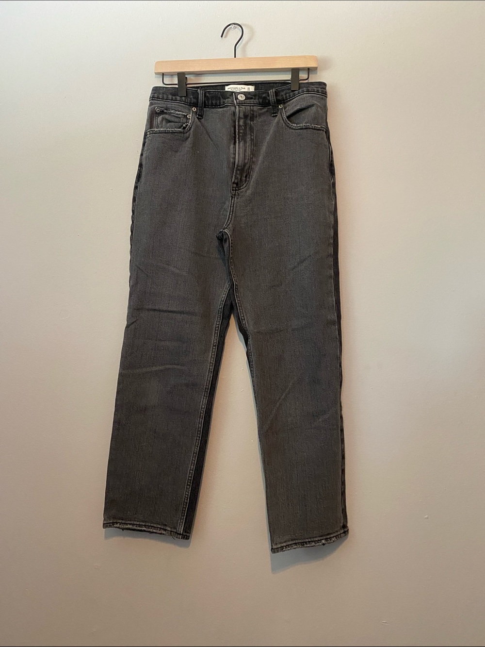 Abercrombie & Fitch Charcoal Straight-Leg Jeans